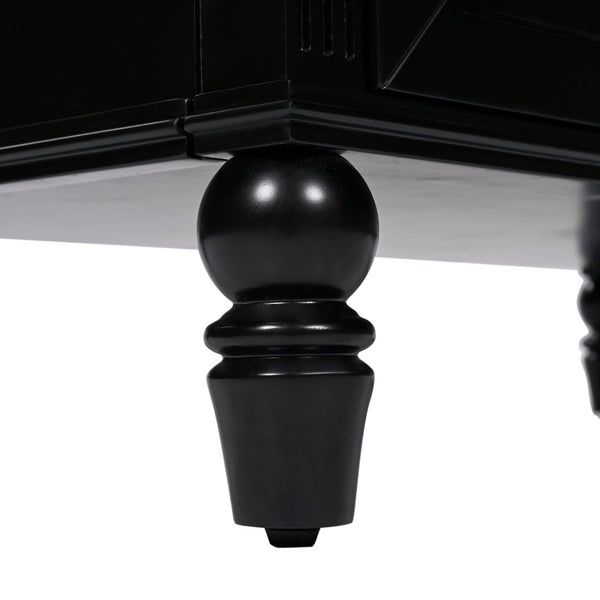 English Elm [video] 36 Inch Freestanding Bathroom Vanity Acacia Wood Legs Ceramic Sink Soft Close Black N759S340019B