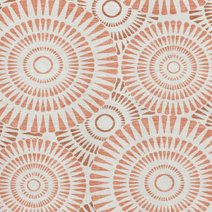 HomeRoots 9' X 12' Coral & Ivory Geometric Area Rug – Washable, UV-Protected, Pet-Friendly for Modern Homes 669774