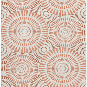 HomeRoots 10' Coral and Ivory Geometric Area Rug – Washable, UV Protected, Ideal for Homes with Kids & Pets! 669775