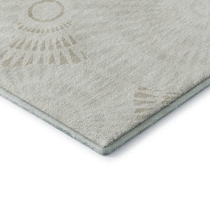 HomeRoots 8' X 10' Stylish Ivory & Beige Geometric Washable Area Rug with UV Protection for Modern Homes 669797
