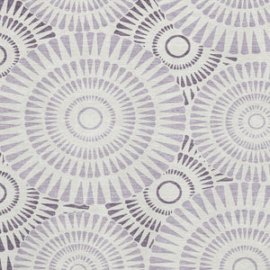 HomeRoots 5' X 8' Modern Lavender & Ivory Geometric Area Rug - Washable, UV-Protected, Pet-Friendly Comfort 669801