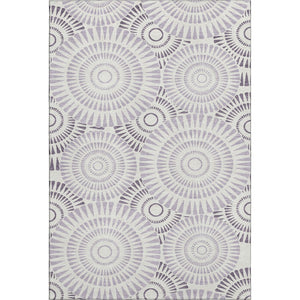 HomeRoots 8' X 10' Modern Lavender & Ivory Geometric Washable Area Rug with UV Protection & Durability 669803
