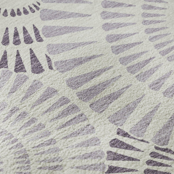 HomeRoots 8' X 10' Modern Lavender & Ivory Geometric Washable Area Rug with UV Protection & Durability 669803