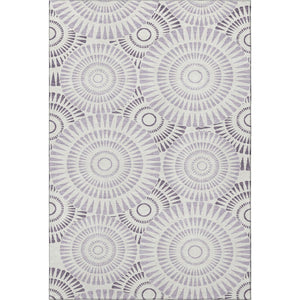 HomeRoots 8' X 10' Modern Lavender & Ivory Geometric Washable Area Rug with UV Protection & Durability 669803