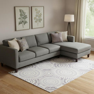 HomeRoots 9' X 12' Lavender Geometric Area Rug – Washable, Stylish, UV-Protected & Perfect for Modern Homes 669804