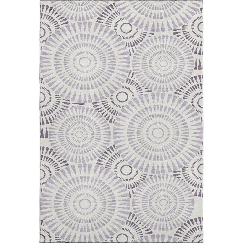 HomeRoots 9' X 12' Lavender Geometric Area Rug – Washable, Stylish, UV-Protected & Perfect for Modern Homes 669804