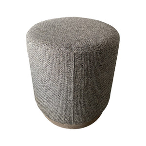 English Elm Oval Upholstered Accent Ottoman with Red Oak Base for Bedroom or Living Room B035P265997
