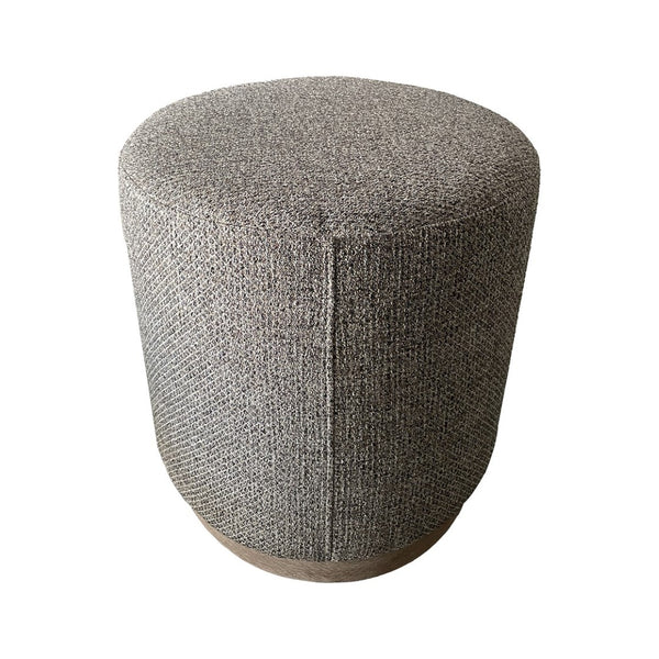 English Elm Oval Upholstered Accent Ottoman with Red Oak Base for Bedroom or Living Room B035P265997