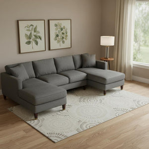 HomeRoots 10' X 14' Washable Taupe & Beige Geometric Area Rug with UV Protection – Perfect for Active Homes! 669817