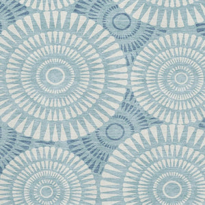 HomeRoots 10' Teal & Ivory Geometric Area Rug - Washable, UV Protected, Stain Resistant for High-Traffic Homes 669823