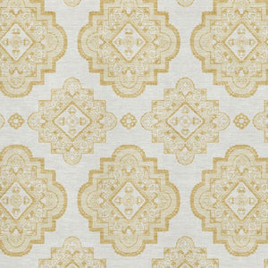 HomeRoots 5' X 8' Gold Medallion Area Rug – Elegant Design, Washable, UV Protection for Busy Homes & Kids 669849