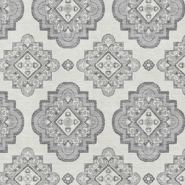 HomeRoots 9' X 12' Gray Medallion Area Rug - Washable, UV Protected, Durable & Stylish for Every Room! 669858