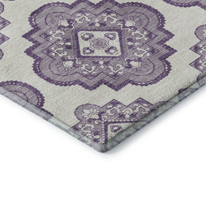 HomeRoots 8' X 10' Lavender Medallion Area Rug – Washable, UV Protected, Perfect for Kids, Pets & Easy Care 669869