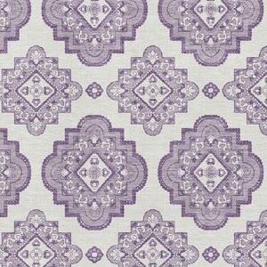 HomeRoots 8' X 10' Lavender Medallion Area Rug – Washable, UV Protected, Perfect for Kids, Pets & Easy Care 669869