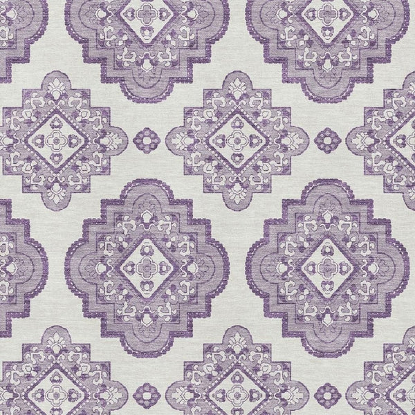 HomeRoots 8' X 10' Lavender Medallion Area Rug – Washable, UV Protected, Perfect for Kids, Pets & Easy Care 669869