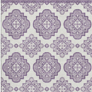 HomeRoots 8' X 10' Lavender Medallion Area Rug – Washable, UV Protected, Perfect for Kids, Pets & Easy Care 669869