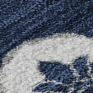 HomeRoots 8' Navy Blue & Ivory Medallion Washable Area Rug - Durable, Stain-Resistant, UV Protected Elegance 669881