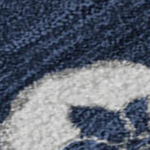 HomeRoots 9' X 12' Navy Blue Medallion Washable Area Rug - UV Protected, Durable, Elegant for Any Space 669882