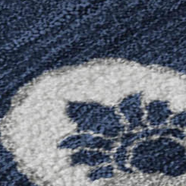 HomeRoots 9' X 12' Navy Blue Medallion Washable Area Rug - UV Protected, Durable, Elegant for Any Space 669882