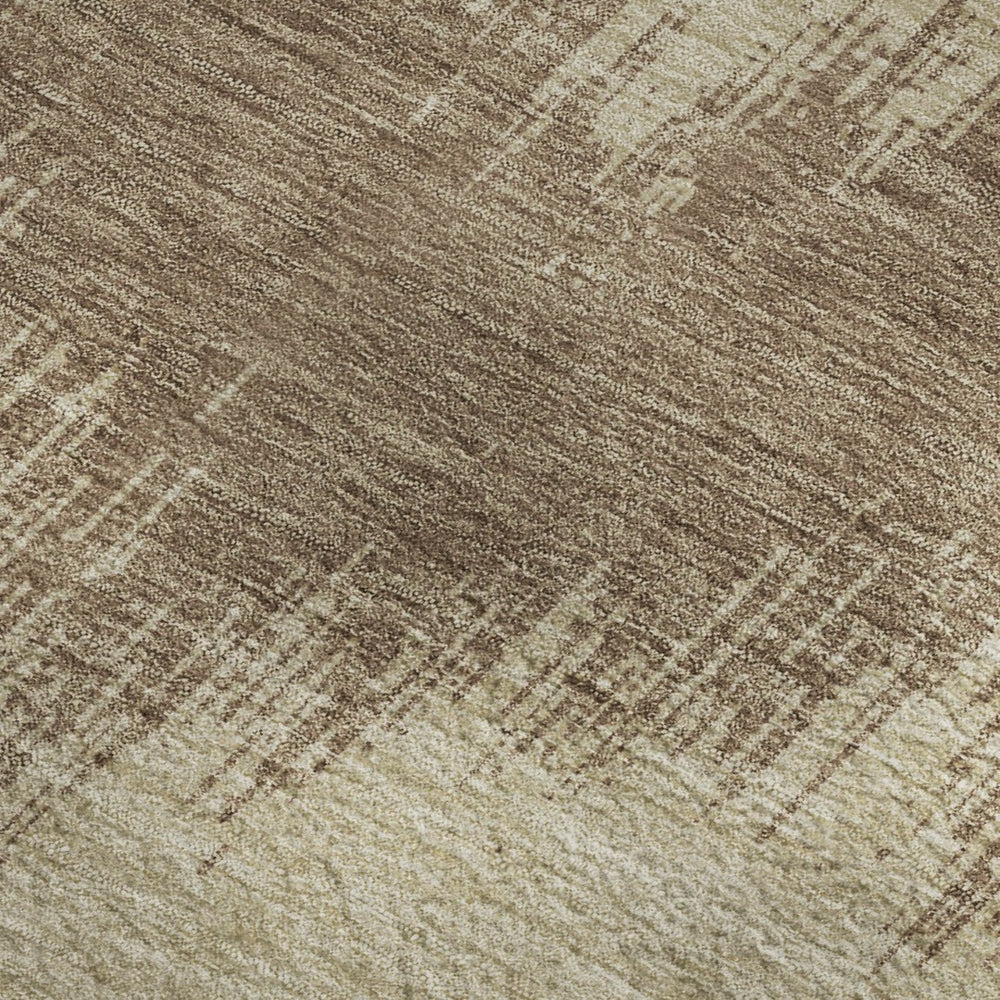 HomeRoots 10' Brown and Beige Chevron Washable Area Rug - Durable, UV-Protected, Perfect for Busy Homes! 669943