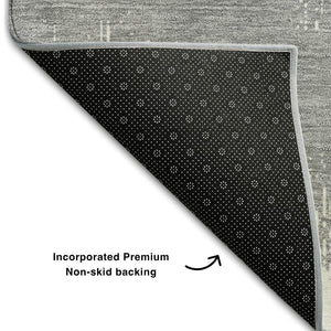 HomeRoots 8' X 10' Gray And Ivory Chevron Area Rug – Durable, Washable, UV Protected for Stylish Everyday Living 669953