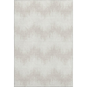 HomeRoots 9' X 12' Ivory & Beige Chevron Area Rug - Stylish, Washable, UV Protected for Modern Living Spaces 669966
