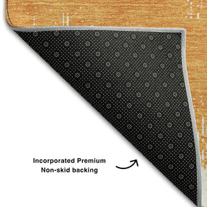 HomeRoots 10' X 14' Orange Chevron Area Rug - Stylish, Stain-Resistant, UV-Protected for Modern Homes 669979