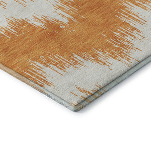 HomeRoots 10' X 14' Orange Chevron Area Rug - Stylish, Stain-Resistant, UV-Protected for Modern Homes 669979
