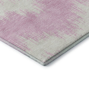 HomeRoots 5' X 8' Modern Pink and Ivory Chevron Washable Area Rug – Stain Resistant, UV Protected, Soft & Stylish! 669981