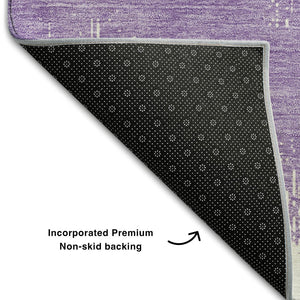 HomeRoots 10' Purple & Ivory Chevron Washable Area Rug - Durable, UV-Protected, Perfect for Kids & Pets! 669991