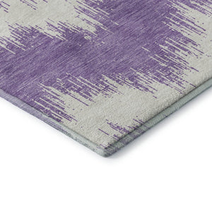 HomeRoots 10' Purple & Ivory Chevron Washable Area Rug - Durable, UV-Protected, Perfect for Kids & Pets! 669991
