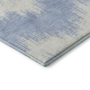 HomeRoots 5' X 8' Sky Blue and Ivory Chevron Area Rug – Washable, Stain-Resistant with UV Protection for Homes 669999