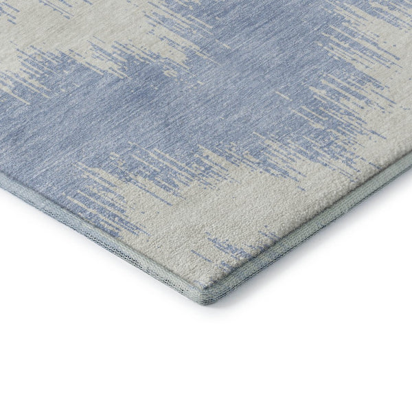 HomeRoots 5' X 8' Sky Blue and Ivory Chevron Area Rug – Washable, Stain-Resistant with UV Protection for Homes 669999