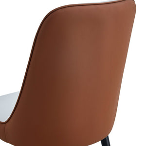 English Elm Table Luxurious Pandora-Patterned Glass Dining Set With Golden Legs & 8 Ergonomic Pu Leather Chairs W1151S03249-GIGA