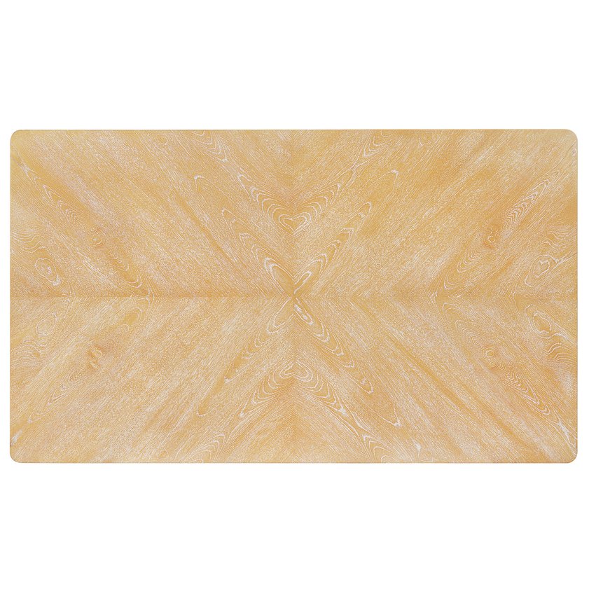 English Elm Retro Dining Table for 6 — Minimalist Rectangular MDF Top with LVL Rubberwood Legs, 220lb Capacity, Modern Dining centerpiece Natural Wood Wash N752P294999D