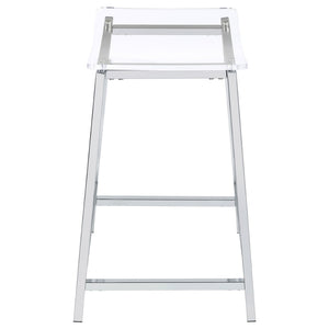 English Elm Staten Acrylic and Chrome Backless Counter Stools Futuristic Kitchen Island Seating B062P447711