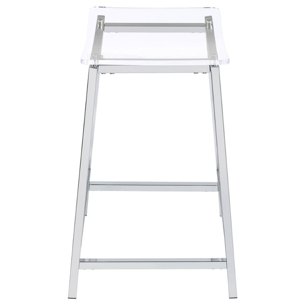 English Elm Staten Acrylic and Chrome Backless Counter Stools Futuristic Kitchen Island Seating B062P447711