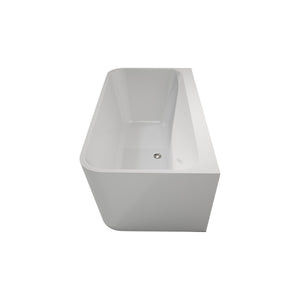 English Elm Premium Oval Acrylic Freestanding Soaking Tub High Back Glossy White Spa Style T3785P380643