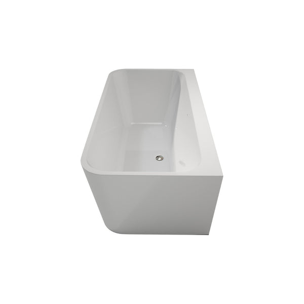English Elm Premium Oval Acrylic Freestanding Soaking Tub High Back Glossy White Spa Style T3785P380643