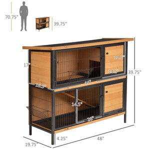 English Elm PawHut Heavy Duty 43" Steel Dog Crate with Wheels, Removable Tray, Top Access & Foldable Bowl Holder Light Yellow W2225P217660