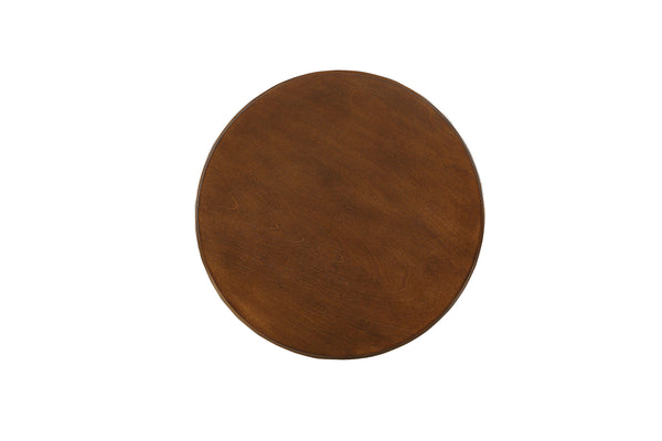 English Elm Acton Transitional Walnut Finish Accent Table with Turned Pedestal Base, Round Top, 40lb Capacity B2726P281459