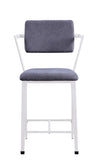 English Elm Grey and White Padded Counter Height Chair (Set Of 2)