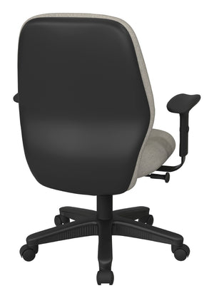 OSP Home Furnishings Mid Back Ergonomic Managers Chair with Synchro Tilt Lumbar Support and Padded Arms Sky 3121-K009