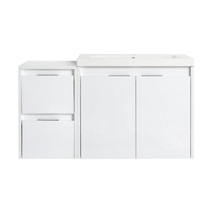 English Elm 36" Bathroom Vanity With Resin Sink, Soft-Close Doors & Side Cabinet For Modern Elegance & Storage W999S00420