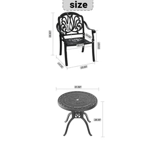 English Elm 5-Piece Cast Aluminum Patio Furniture Set With Brown Cushions For Stylish Outdoor Dining & Relaxation W1710S00056