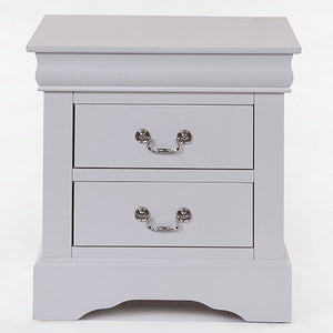 English Elm White 2-Drawer Nightstand with Smooth Kenlin Glides, Dovetail Drawers & Metal Handles for Elegance B062P189242