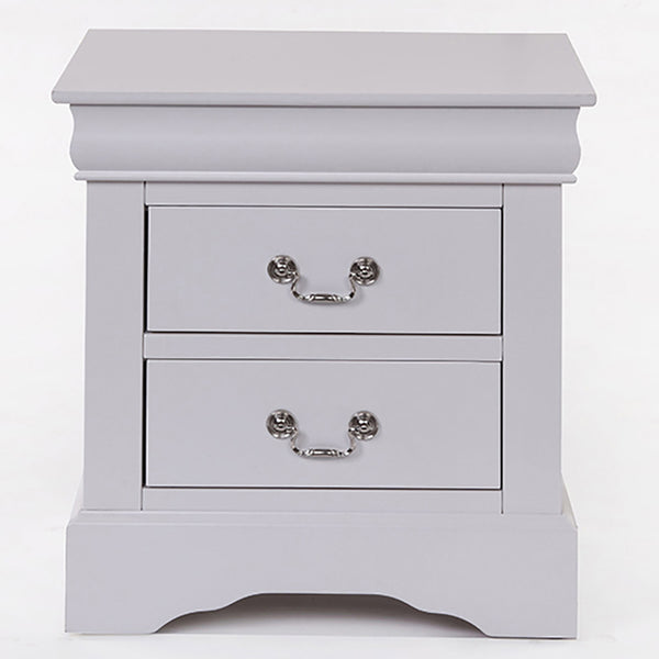 English Elm White 2-Drawer Nightstand with Smooth Kenlin Glides, Dovetail Drawers & Metal Handles for Elegance B062P189242