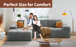 English Elm L-Shaped Modular Sofa With No Assembly, Deep Seating, Soft Flannelette, Perfect For Modern Spaces W3737S00005