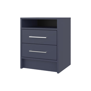 English Elm Nightstand with 1 Drawer and 3 Open Shelves, Compact Alby Finish for Stylish, Organized Bedrooms Blue 23.62 L x 19.69 W x 6.3 H B097P395895
