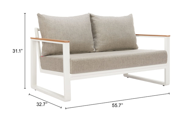 Zuo Modern Welt Modern Outdoor Armchair - Stylish & Durable Seating For Patios, Decks, And Gardens Beige 100% Olefin,Aluminum 704112-zuo-modern